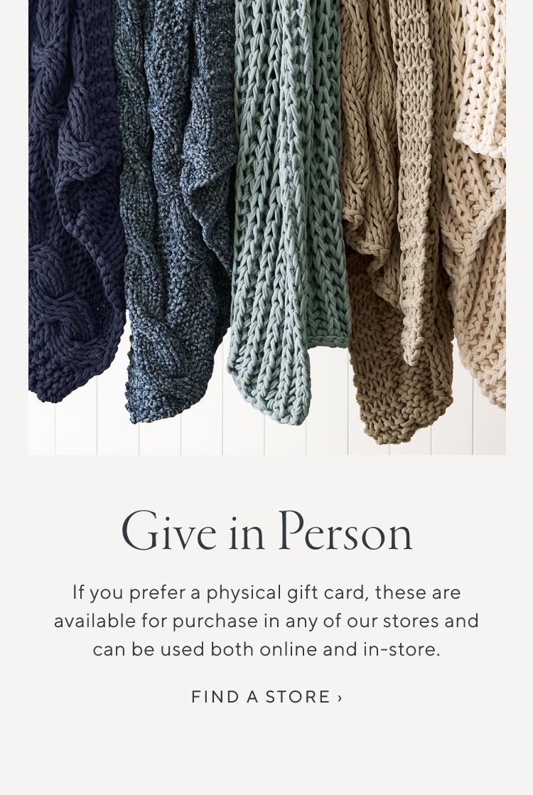 Pottery barn gift shop card